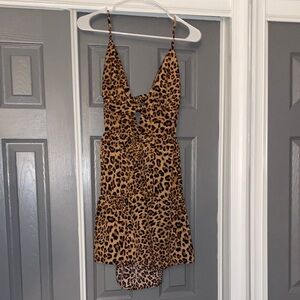 SHEIN Brown Leopard Print Mini Dress size L